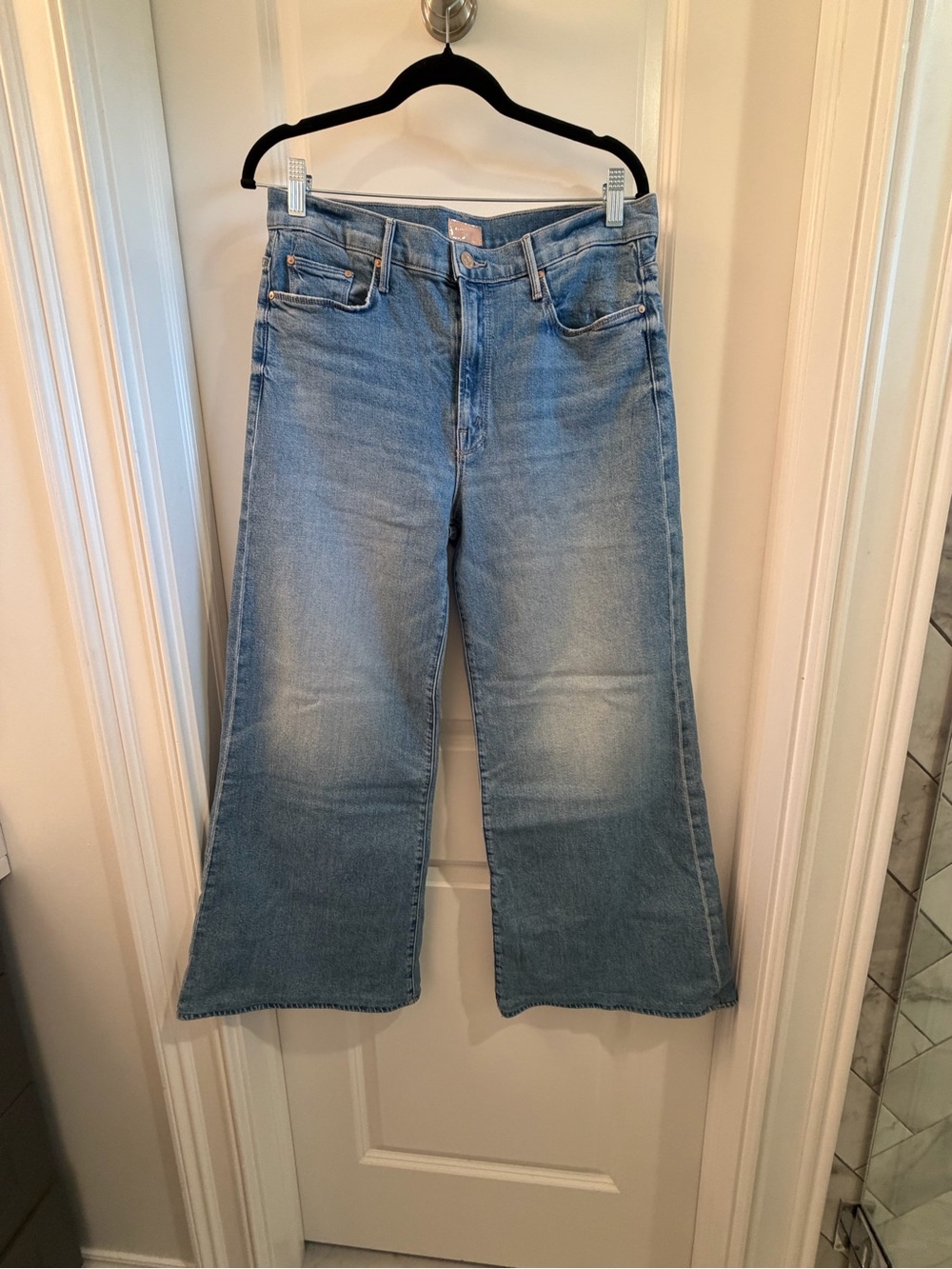 MOTHER Light Blue Wide-Leg Jeans